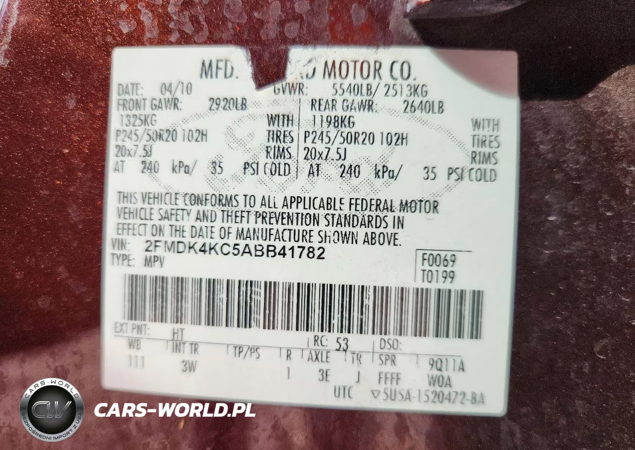 2010 Ford Edge Limited VIN:2FMDK4KC5ABB41782 - 14
