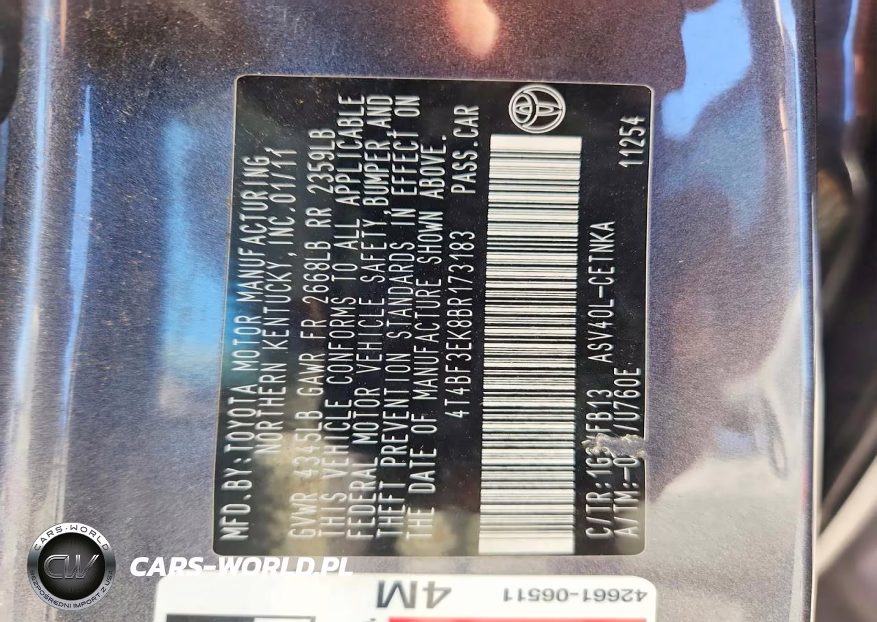 2011 Toyota Camry Le VIN:4T4BF3EK8BR173183 - 13