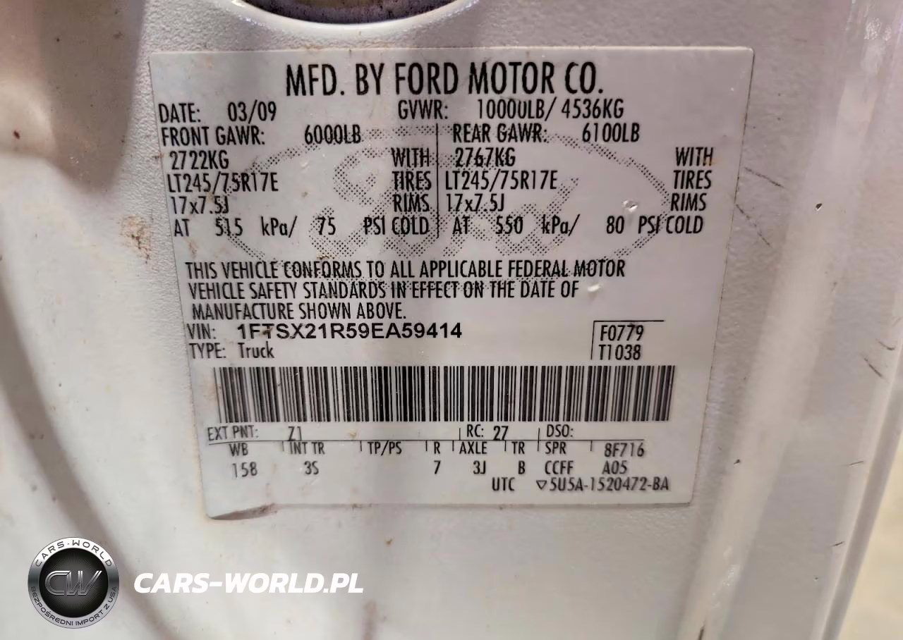 2009 Ford F250 Super Duty VIN:1FTSX21R59EA59414 - 12