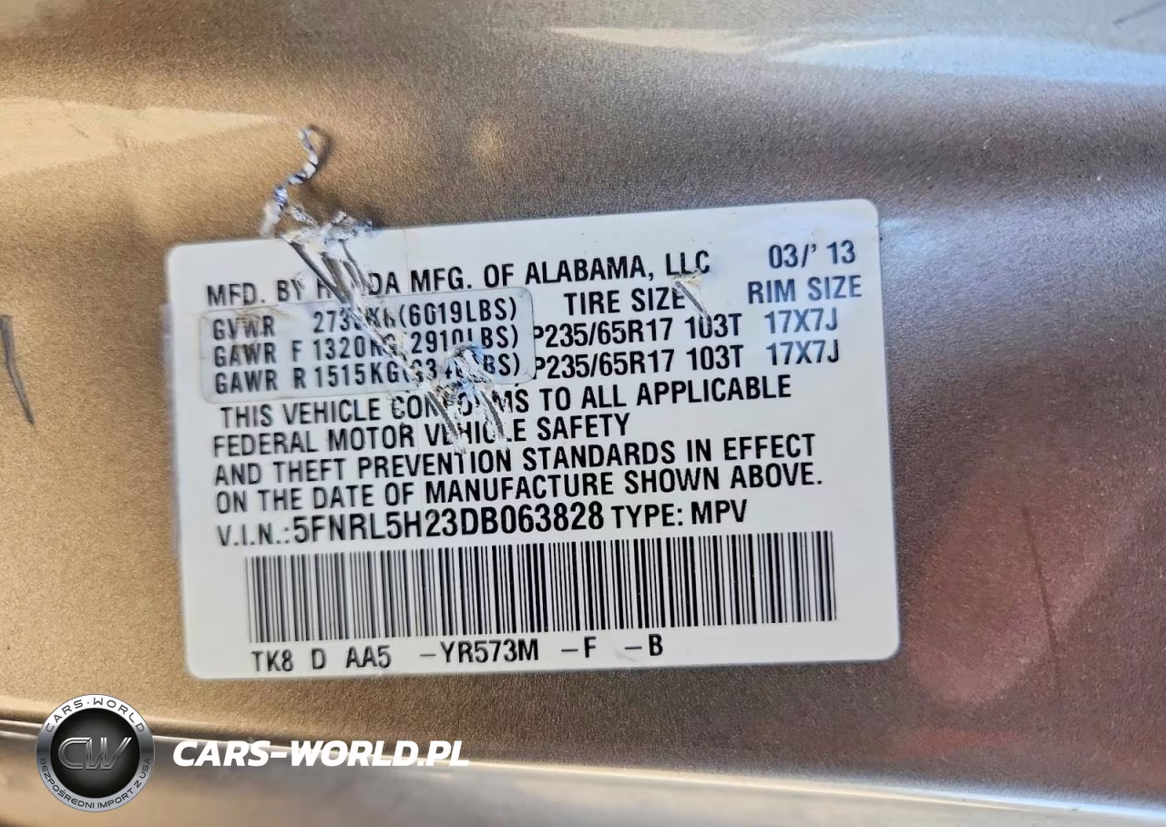 2013 Honda Odyssey Lx VIN:5FNRL5H23DB063828 - 13