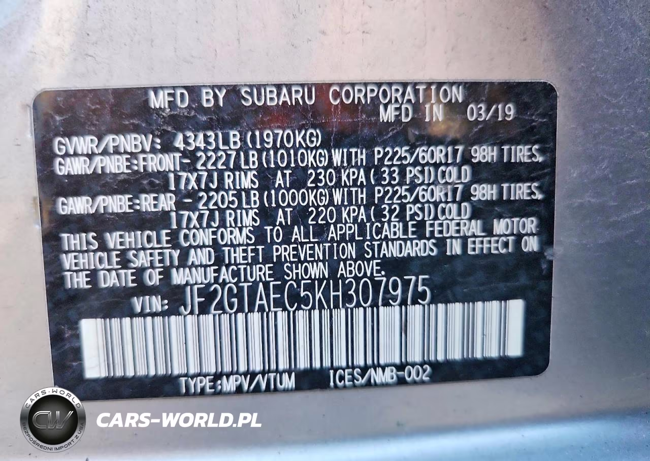 2019 Subaru Crosstrek Premium VIN:JF2GTAEC5KH307975 - 12