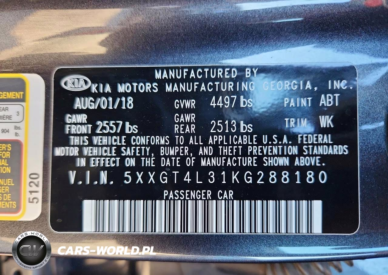 2019 Kia Optima Lx VIN:5XXGT4L31KG288180 - 12