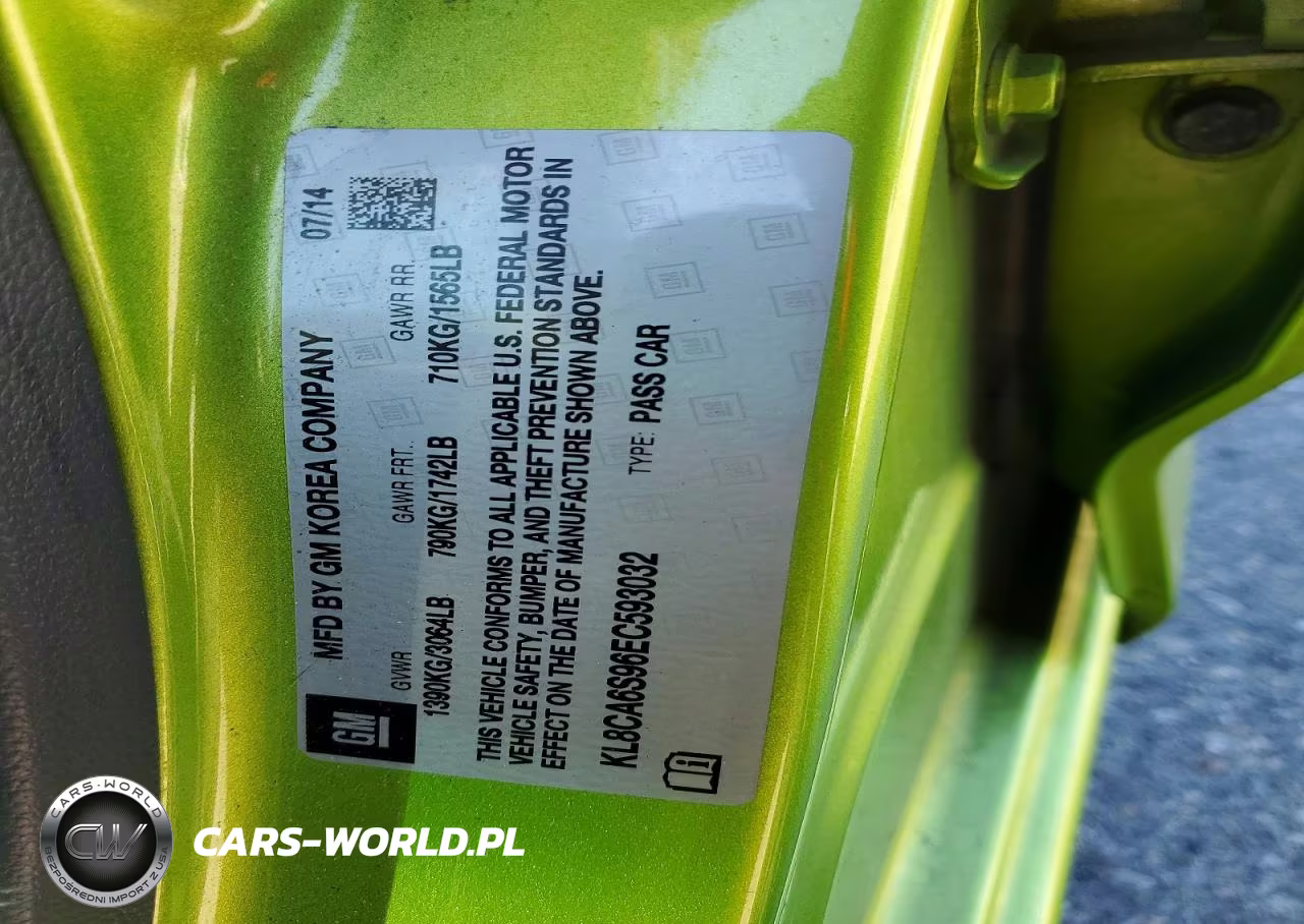 2014 Chevrolet Spark Ls VIN:KL8CA6S96EC593032 - 13