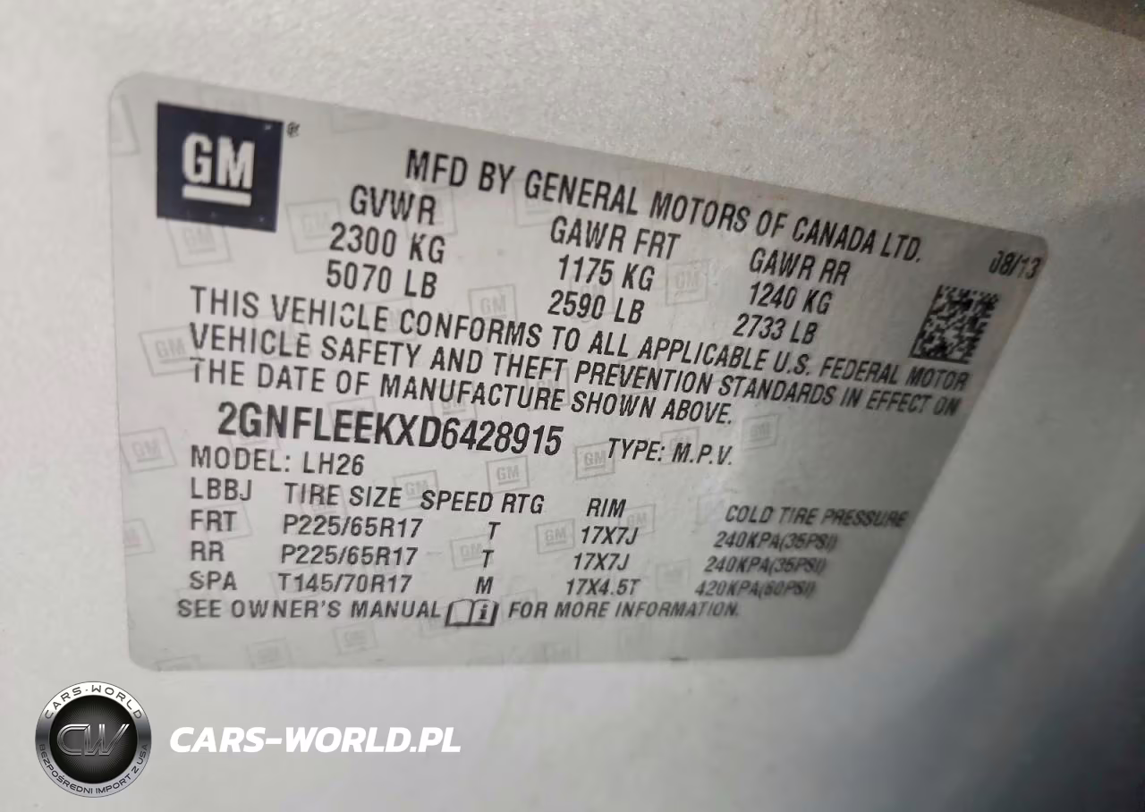 2013 Chevrolet Equinox Lt VIN:2GNFLEEKXD6428915 - 13