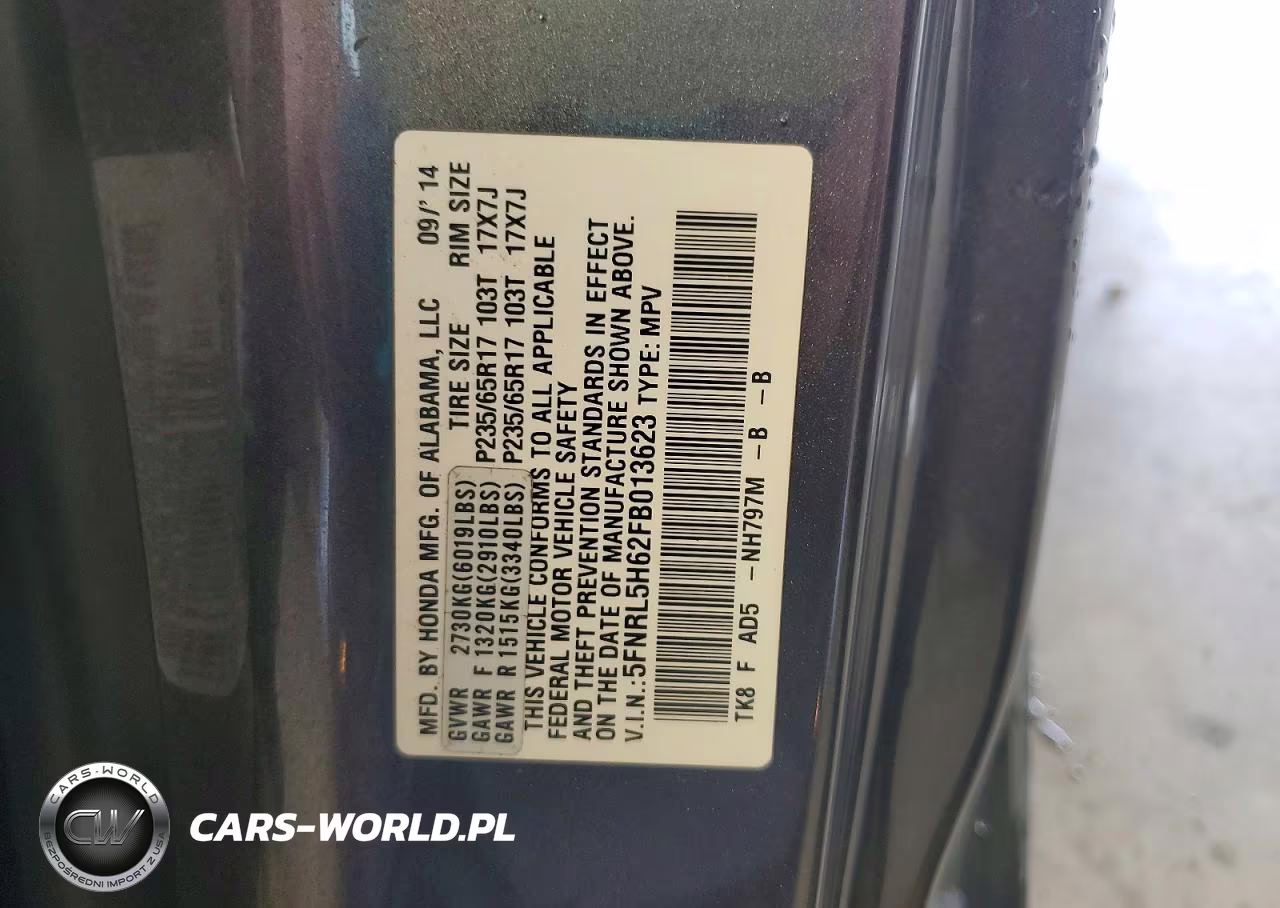 2015 Honda Odyssey Exl VIN:5FNRL5H62FB013623 - 14