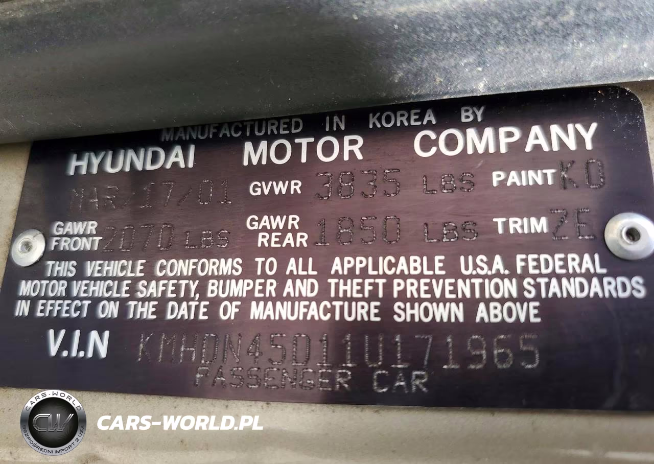 2001 Hyundai Elantra Gls VIN:KMHDN45D11U171965 - 13