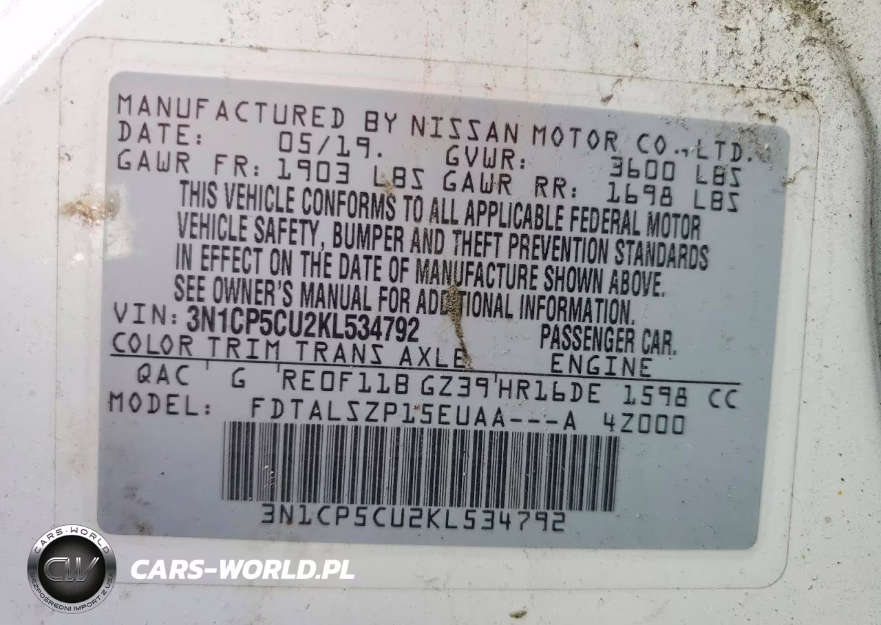 2019 Nissan Kicks Sv VIN:3N1CP5CU2KL534792 - 13