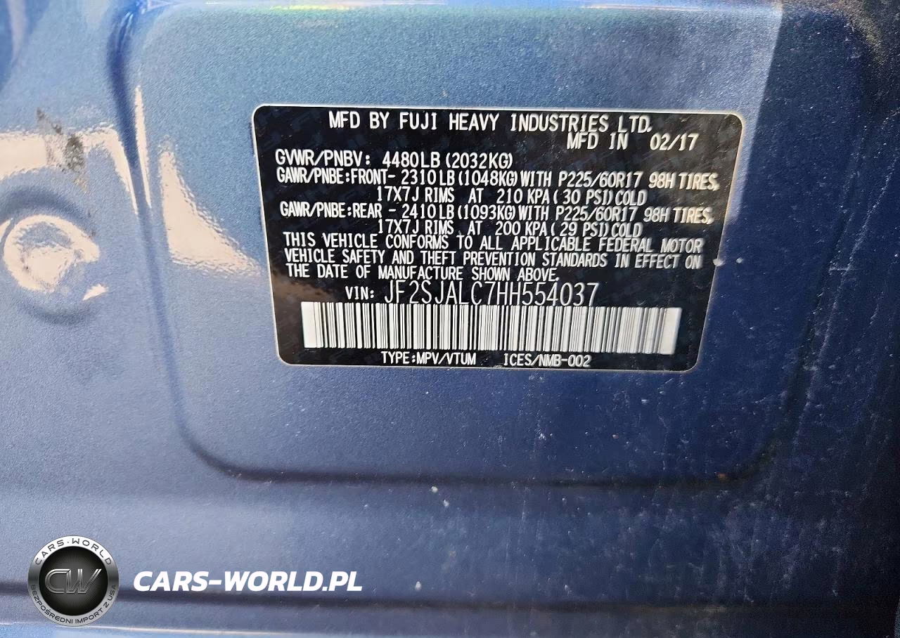 2017 Subaru Forester 2.5I Limited VIN:JF2SJALC7HH554037 - 13