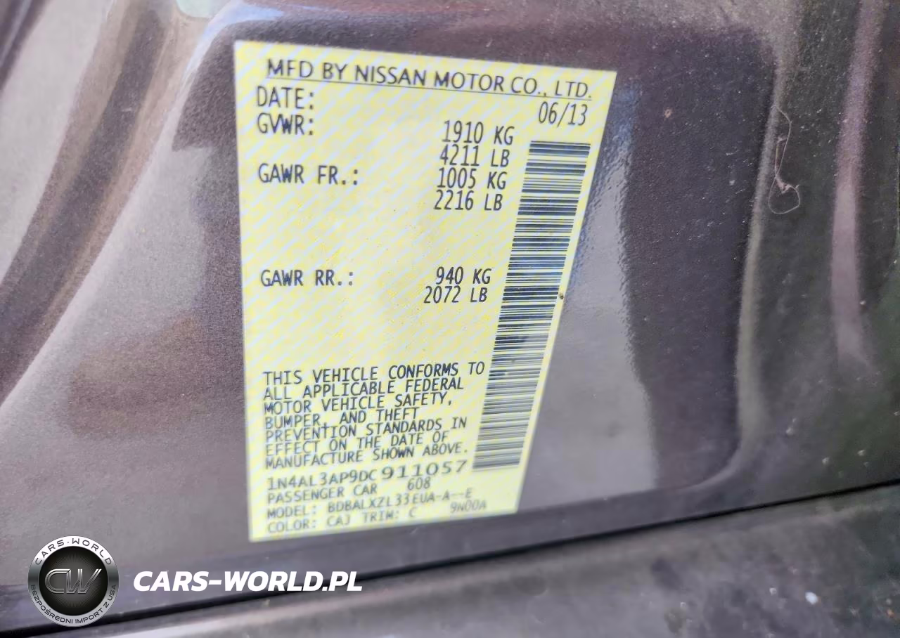 2013 Nissan Altima 2.5 VIN:1N4AL3AP9DC911057 - 13
