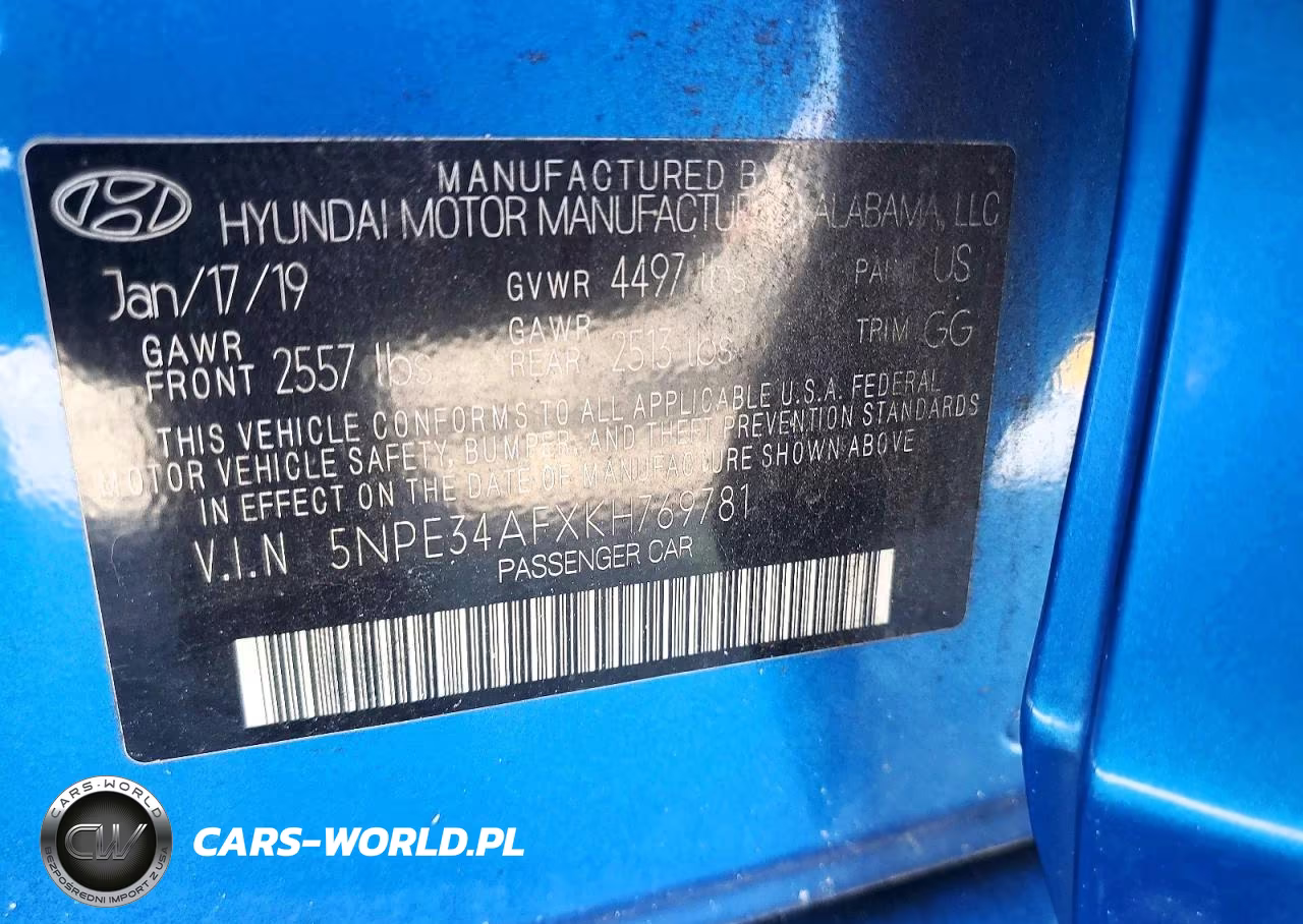 2019 Hyundai Sonata Sel VIN:5NPE34AFXKH769781 - 12