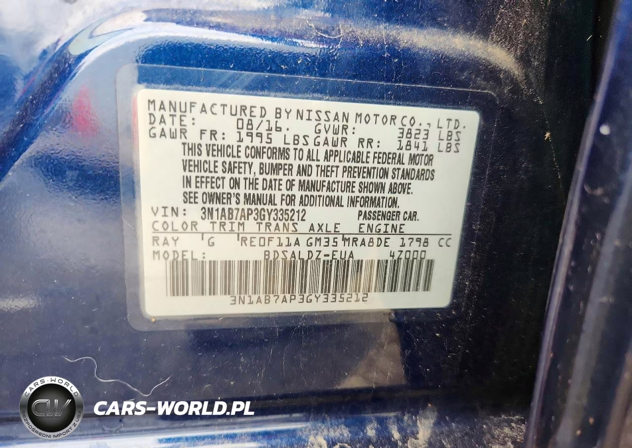 2016 Nissan Sentra Sv VIN:3N1AB7AP3GY335212 - 13