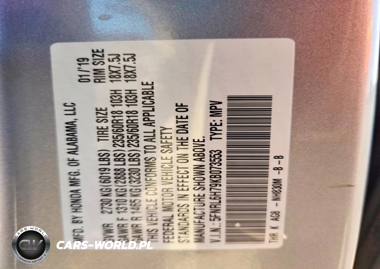 2019 Honda Odyssey Exl VIN:5FNRL6H79KB073553 - 13