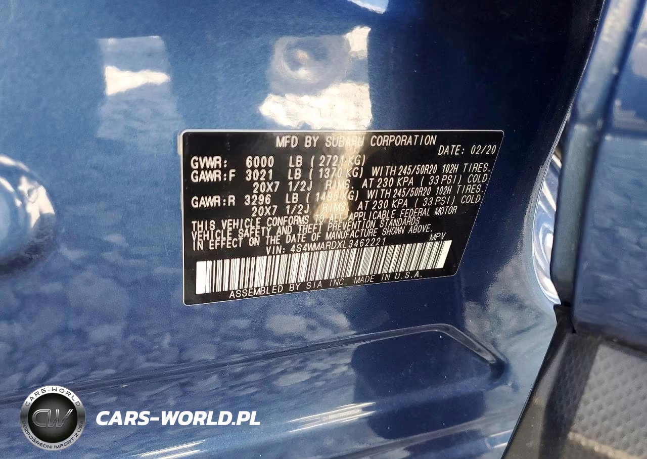 2020 Subaru Ascent Touring VIN:4S4WMARDXL3462221 - 13