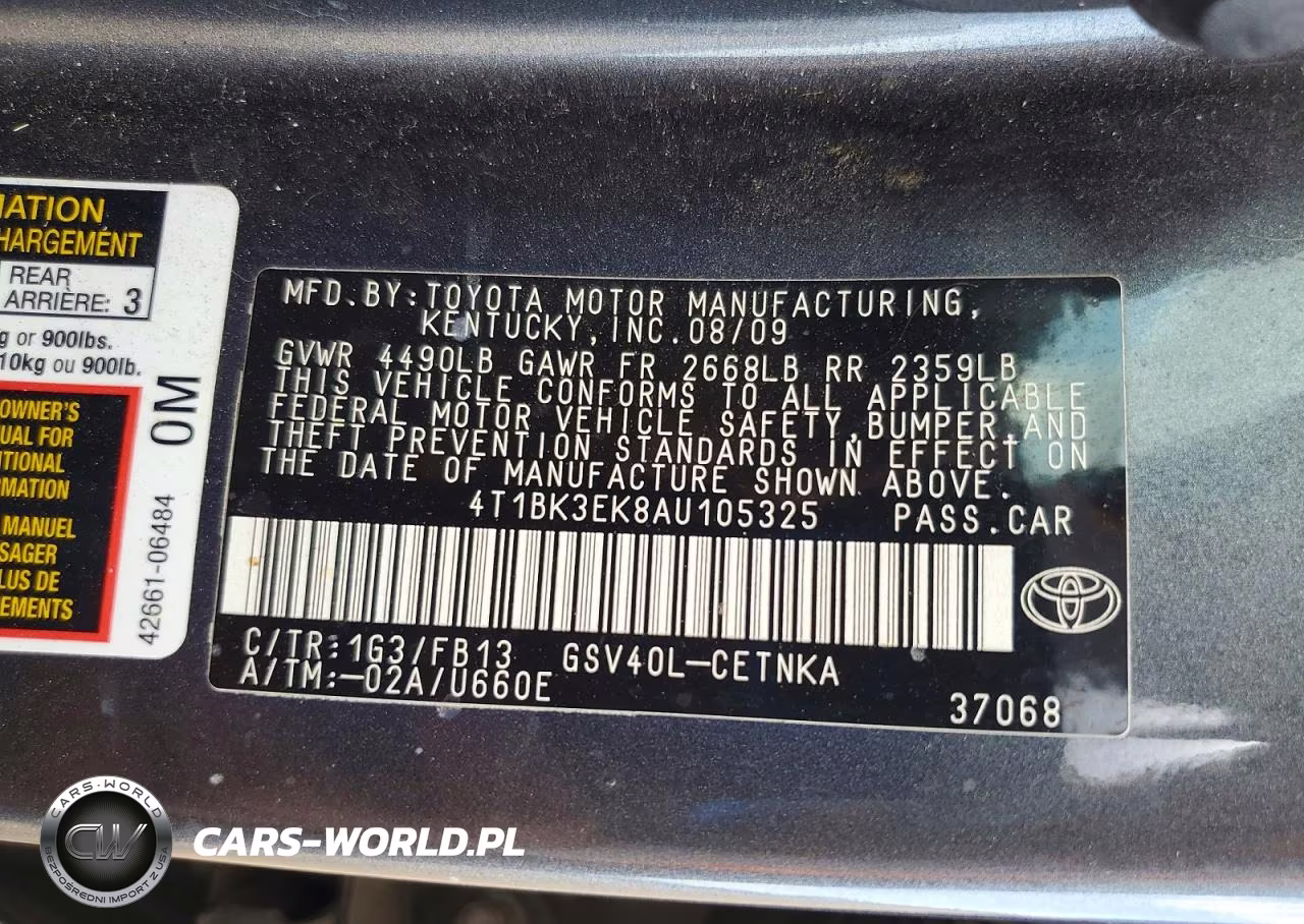 2010 Toyota Camry Le V6 VIN:4T1BK3EK8AU105325 - 12