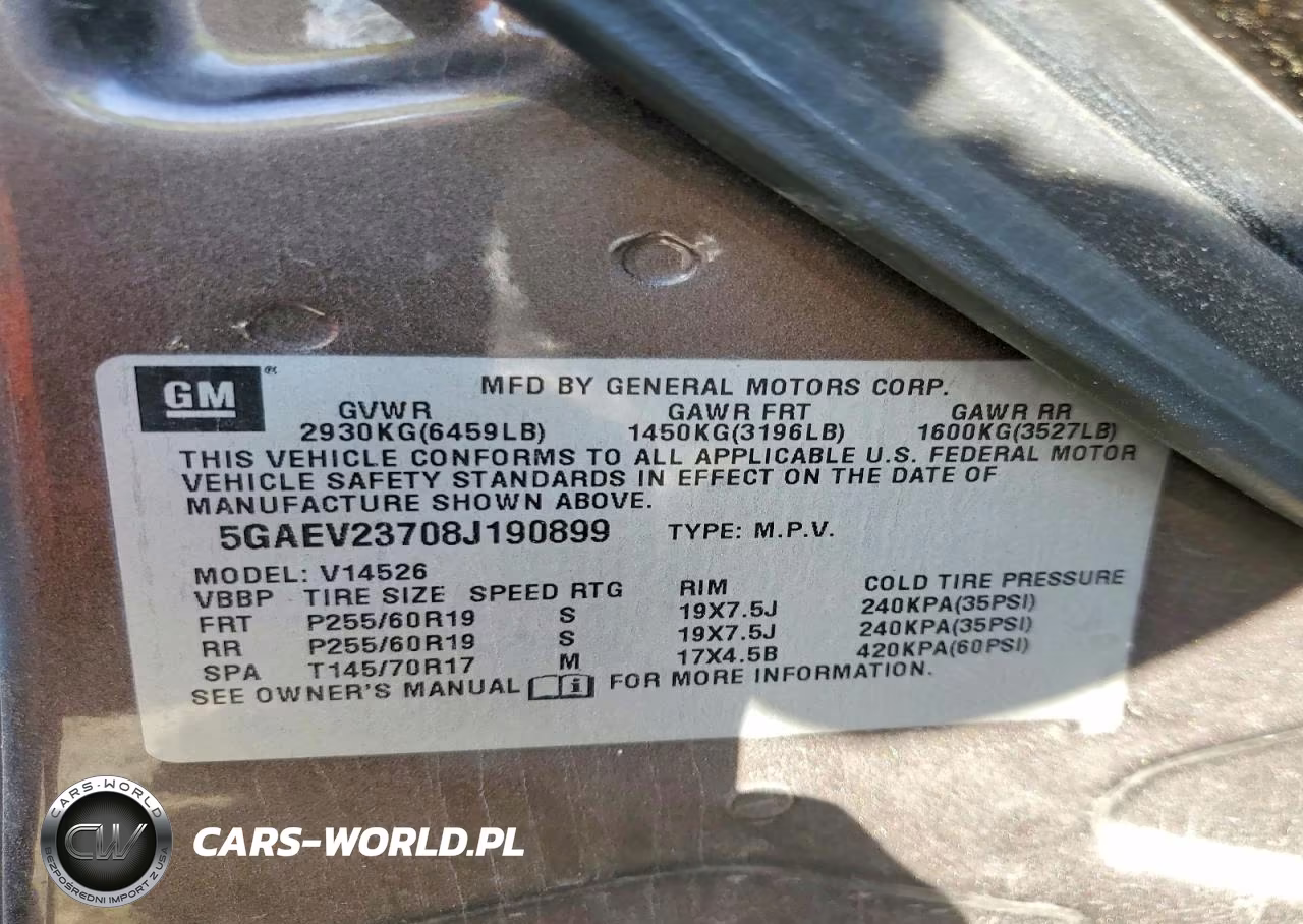 2008 Buick Enclave Cxl VIN:5GAEV23708J190899 - 13