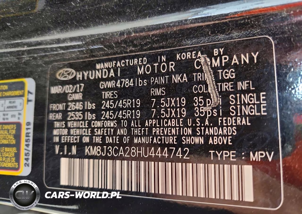 2017 Hyundai Tucson Sport VIN:KM8J3CA28HU444742 - 12