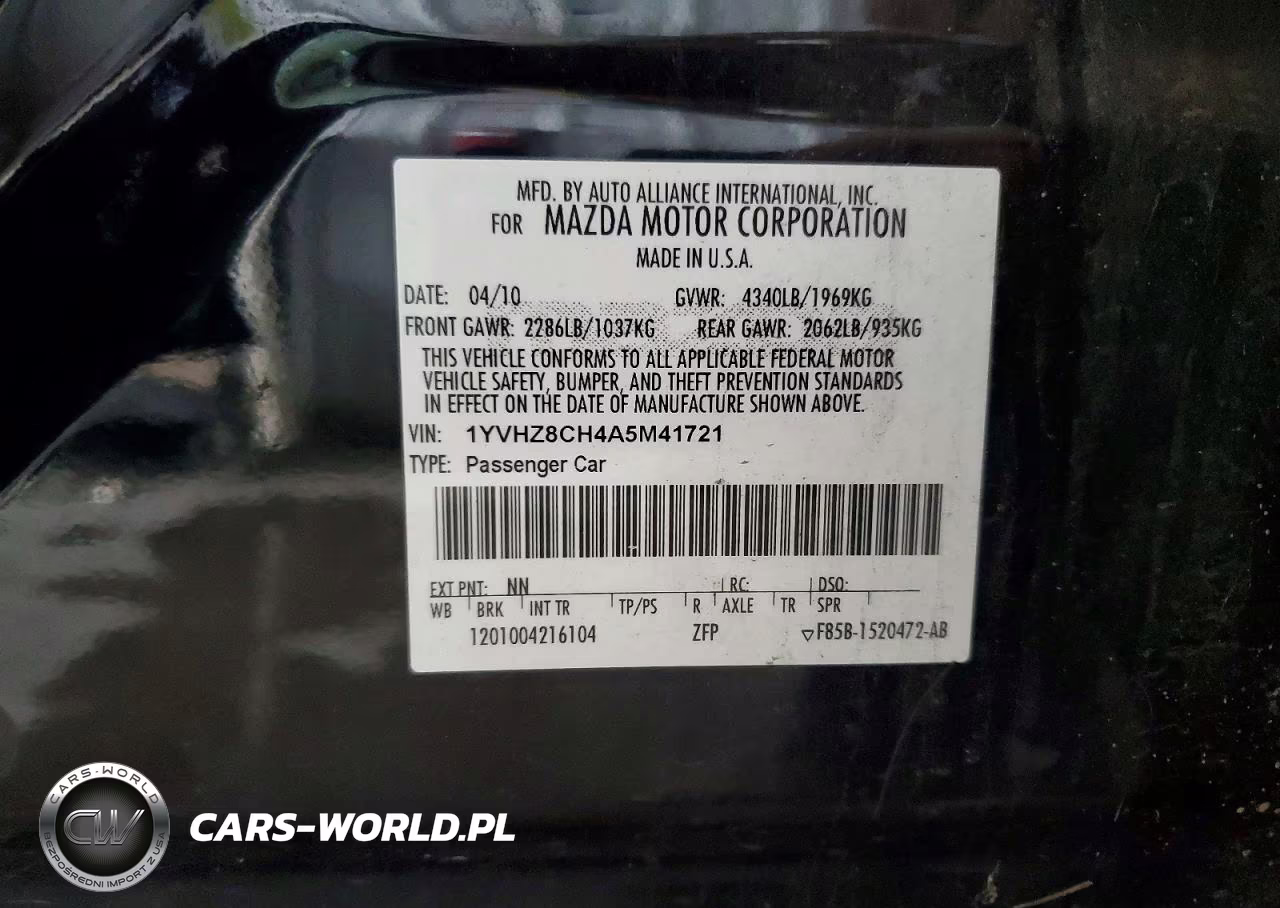 2010 Mazda 6 I VIN:1YVHZ8CH4A5M41721 - 13