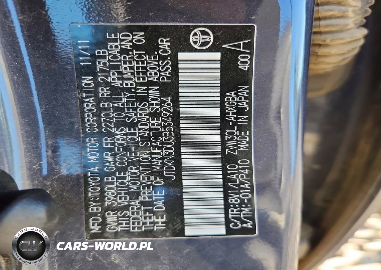 2011 Toyota Prius Four VIN:JTDKN3DU3B5349264 - 12