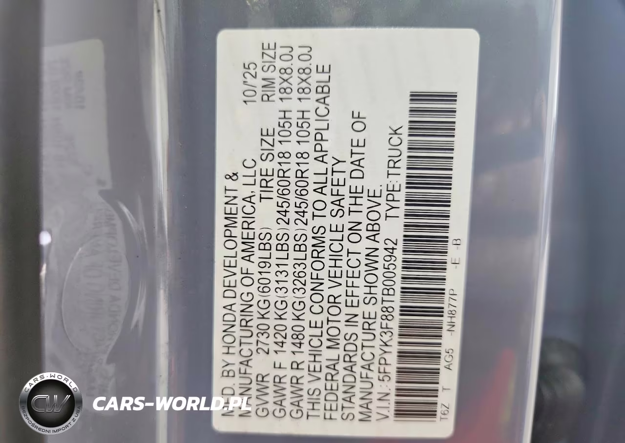 2026 Honda Ridgeline Black Edition VIN:5FPYK3F88TB005942 - 12