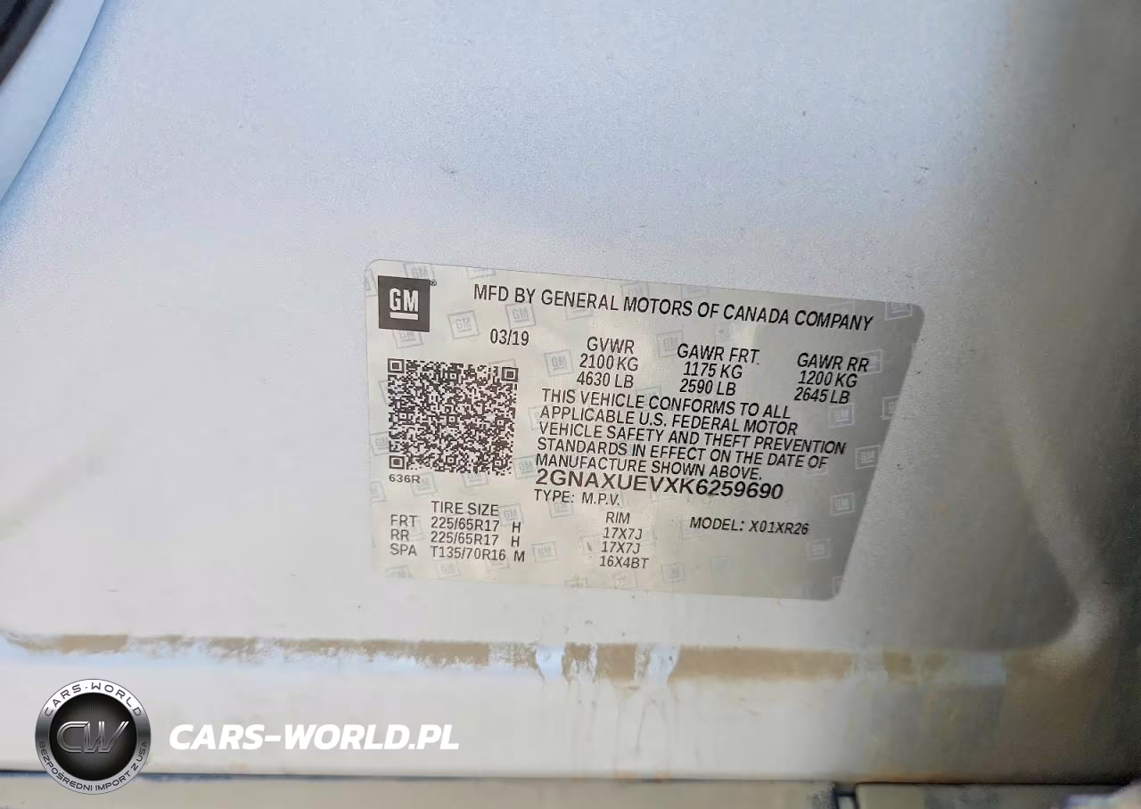 2019 Chevrolet Equinox Lt VIN:2GNAXUEVXK6259690 - 13