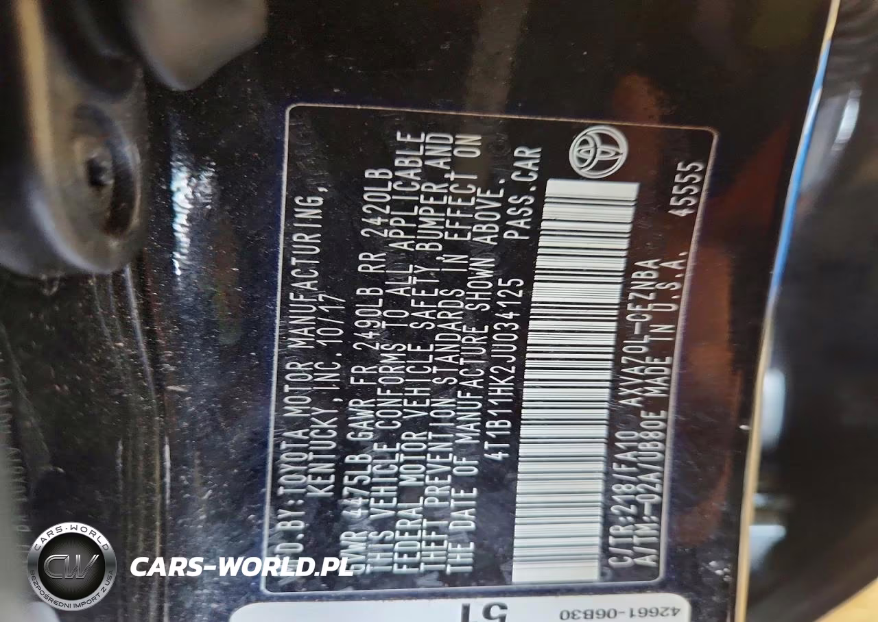2018 Toyota Camry Le VIN:4T1B11HK2JU034125 - 12