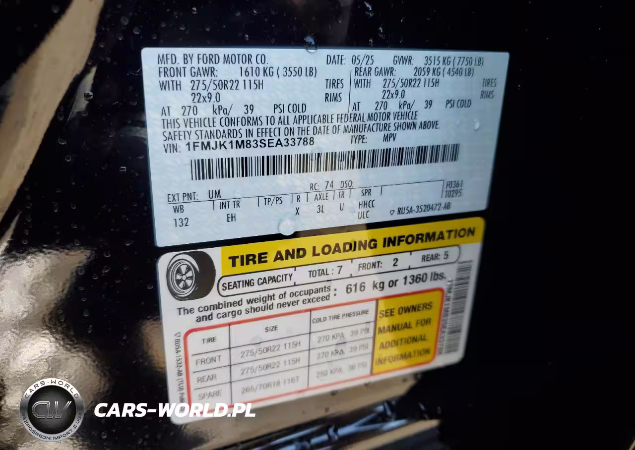 2025 Ford Expedition Max Platinum VIN:1FMJK1M83SEA33788 - 14