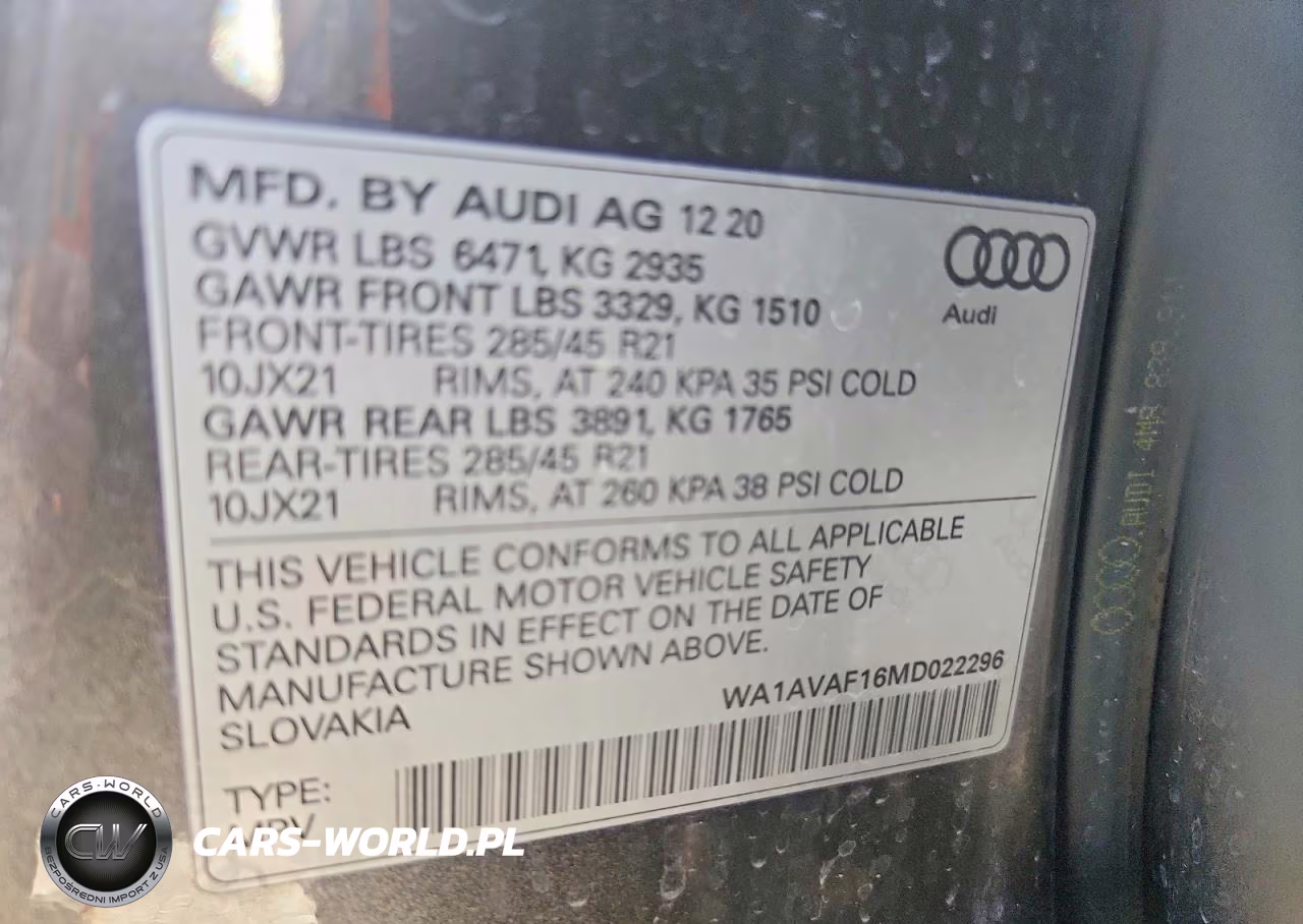 2021 Audi Q8 Premium VIN:WA1AVAF16MD022296 - 13
