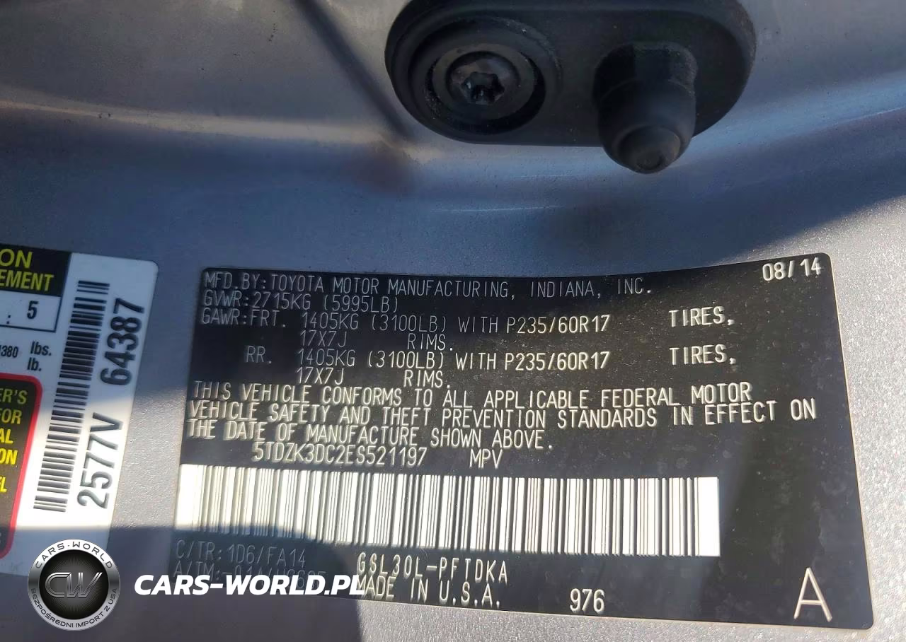 2014 Toyota Sienna L 7-Passenger VIN:5TDZK3DC2ES521197 - 13