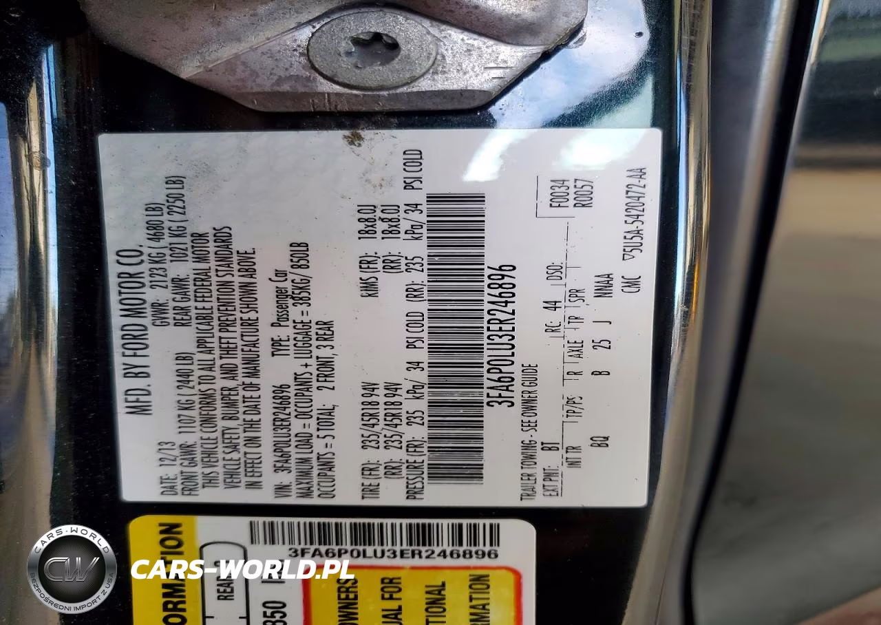2014 Ford Fusion Se Hybrid VIN:3FA6P0LU3ER246896 - 13