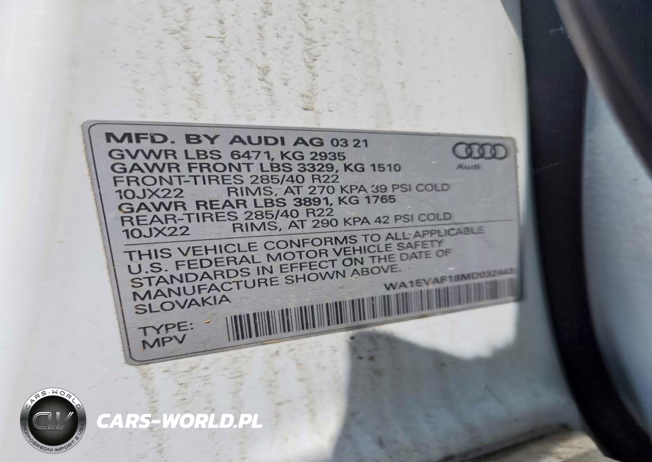 2021 Audi Q8 Premium Plus S-Line VIN:WA1EVAF18MD032443 - 13