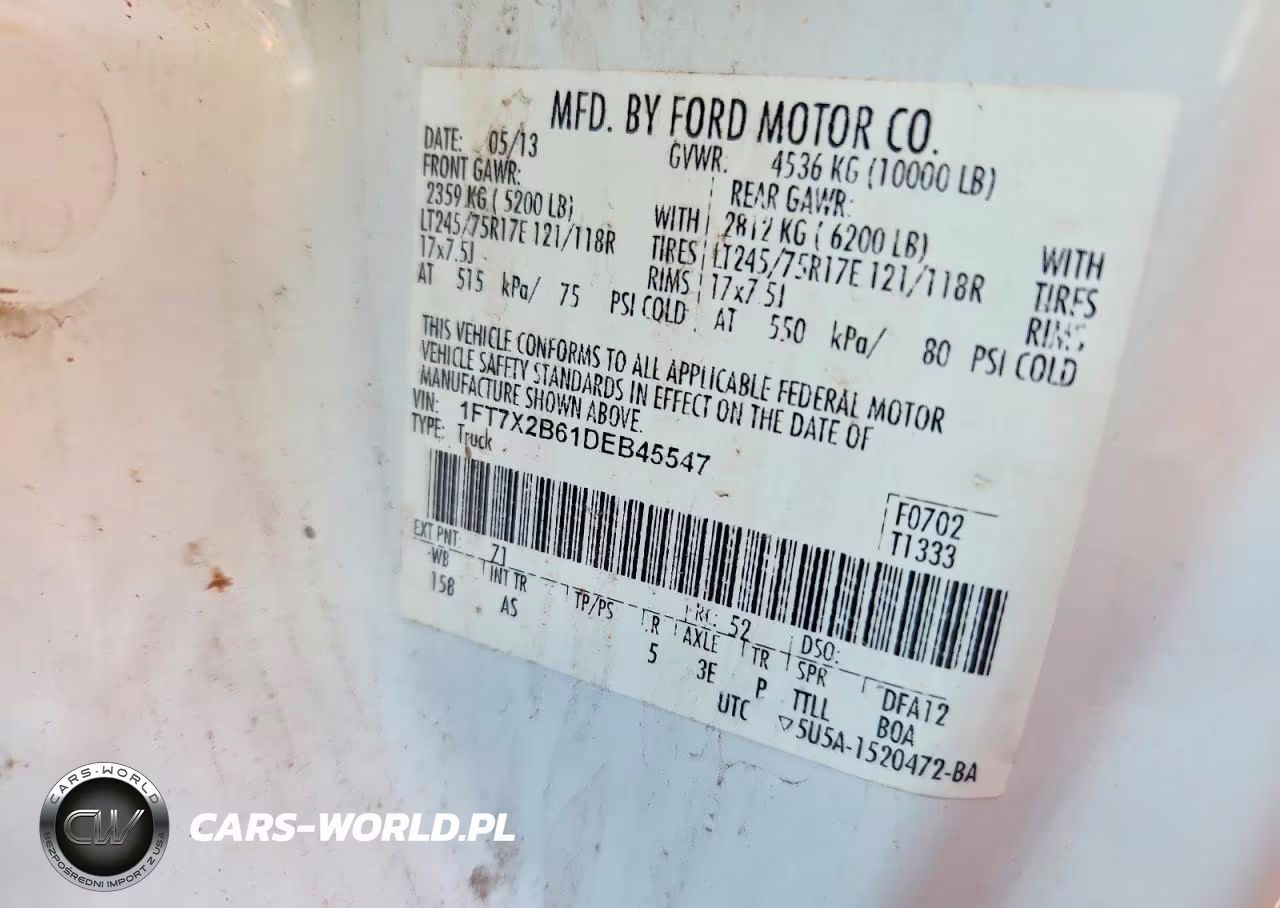 2013 Ford F250 Super Duty VIN:1FT7X2B61DEB45547 - 12