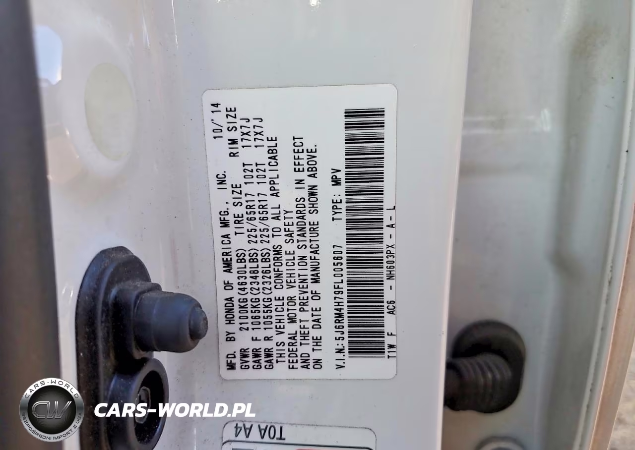 2015 Honda Cr-V Exl VIN:5J6RM4H79FL005607 - 14