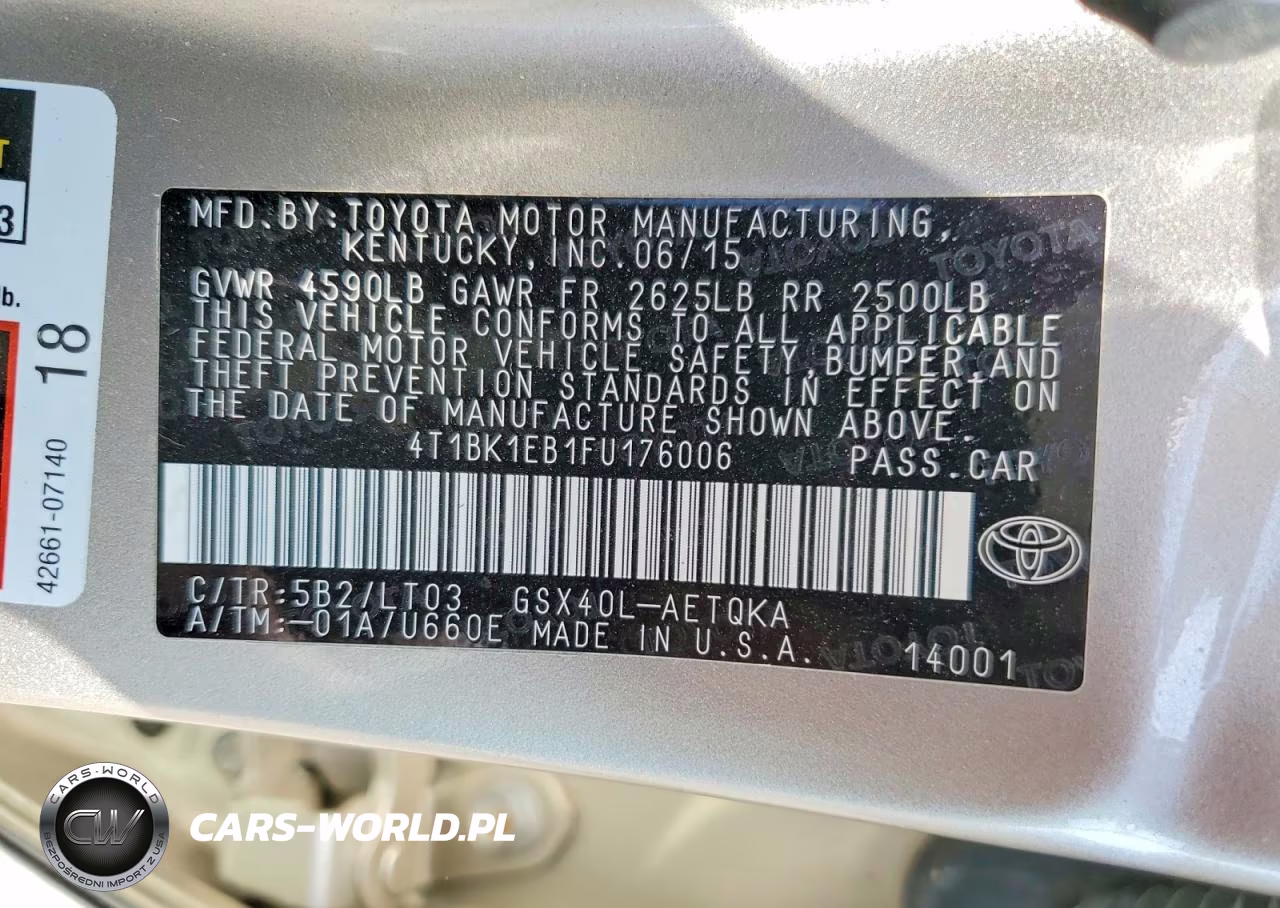 2015 Toyota Avalon Xle Touring VIN:4T1BK1EB1FU176006 - 12