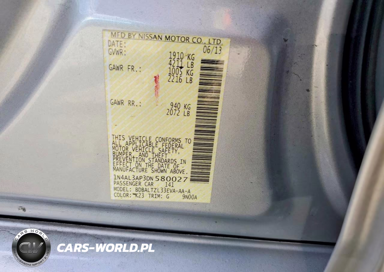 2013 Nissan Altima 2.5 VIN:1N4AL3AP3DN580027 - 13