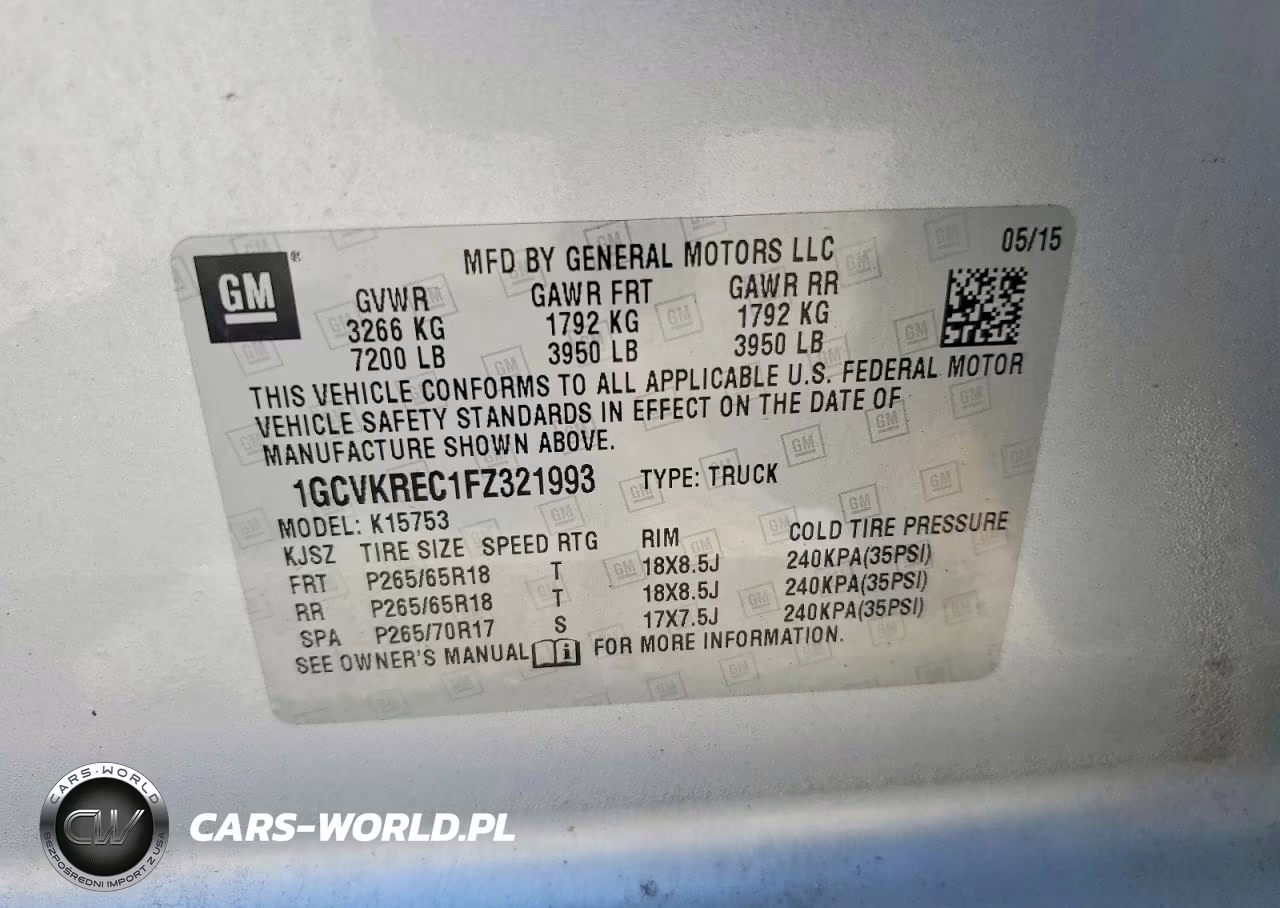 2015 Chevrolet Silverado K1500 Lt VIN:1GCVKREC1FZ321993 - 12