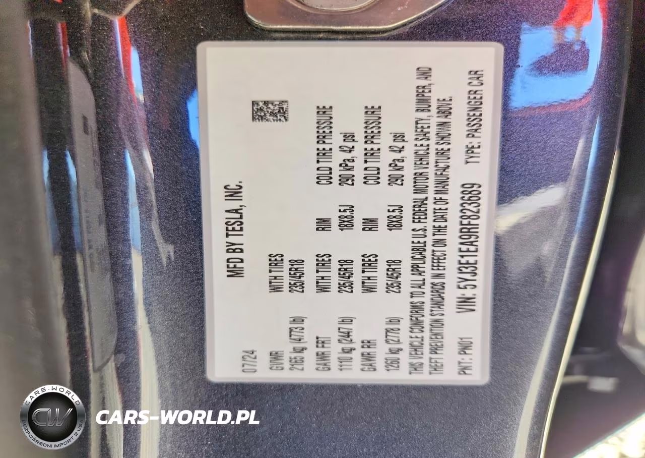 2024 Tesla Model 3 Long Range Dual Motor All-Wheel Drive-Rear-Wheel Drive VIN:5YJ3E1EA9RF823689 - 12