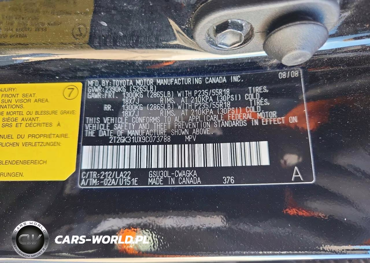 2009 Lexus Rx 350 VIN:2T2GK31UX9C073788 - 12