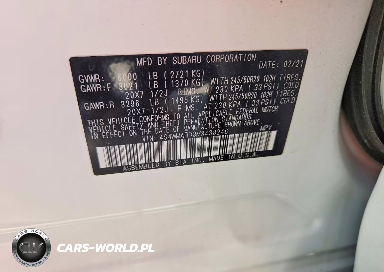 2021 Subaru Ascent Touring VIN:4S4WMARD3M3438246 - 13