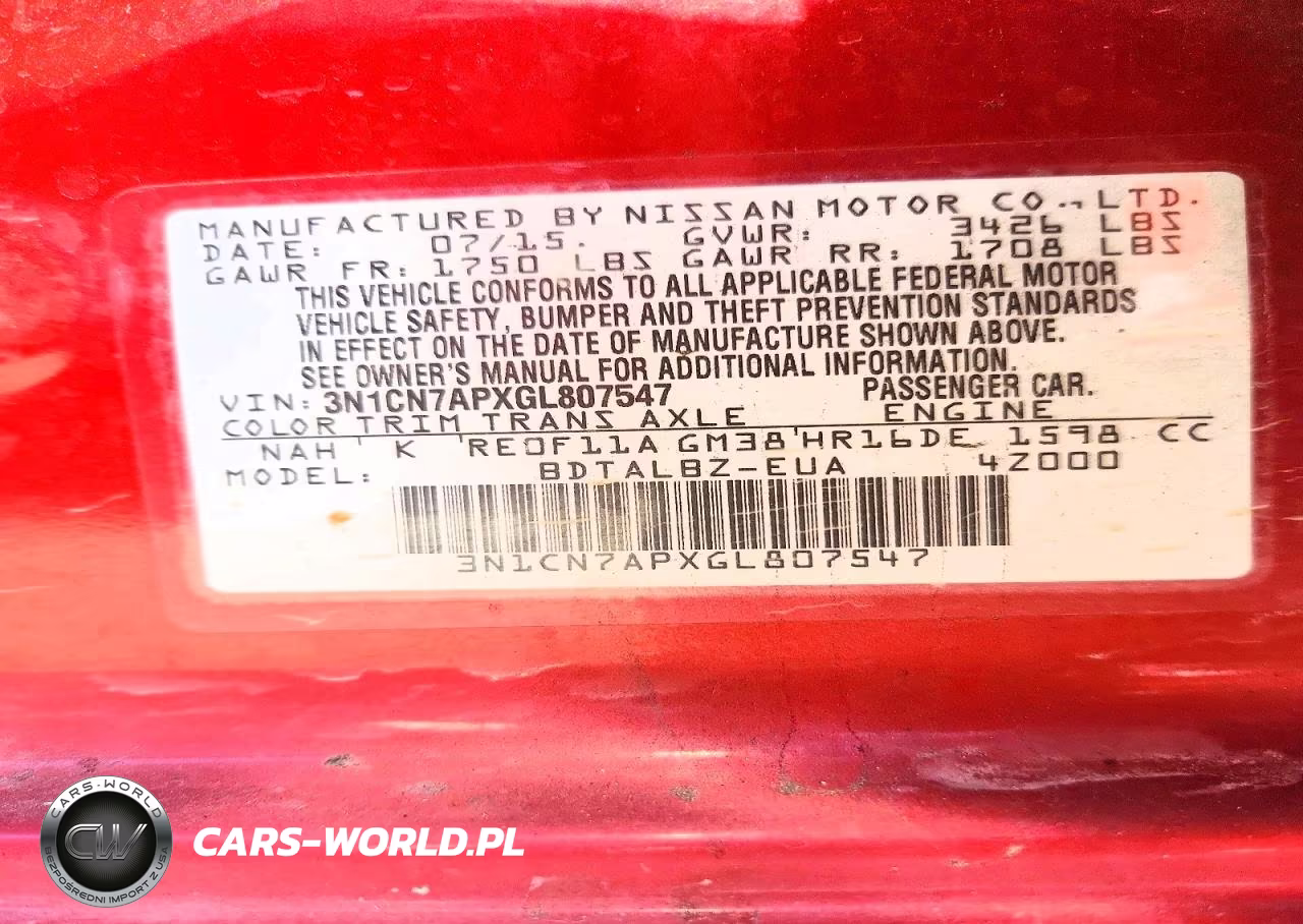 2016 Nissan Versa 1.6 Sv VIN:3N1CN7APXGL807547 - 13