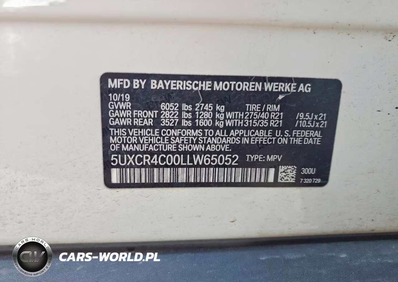 2020 BMW X5 Sdrive 40I VIN:5UXCR4C00LLW65052 - 13