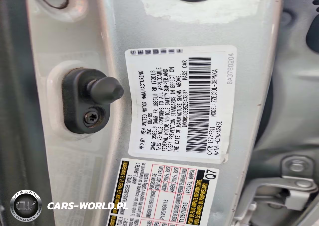 2005 Toyota Corolla Le VIN:1NXBR30E95Z543337 - 12