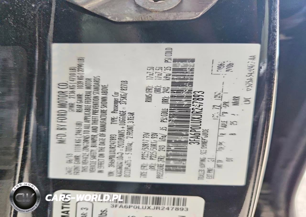 2018 Ford Fusion Se Hybrid VIN:3FA6P0LUXJR247893 - 12