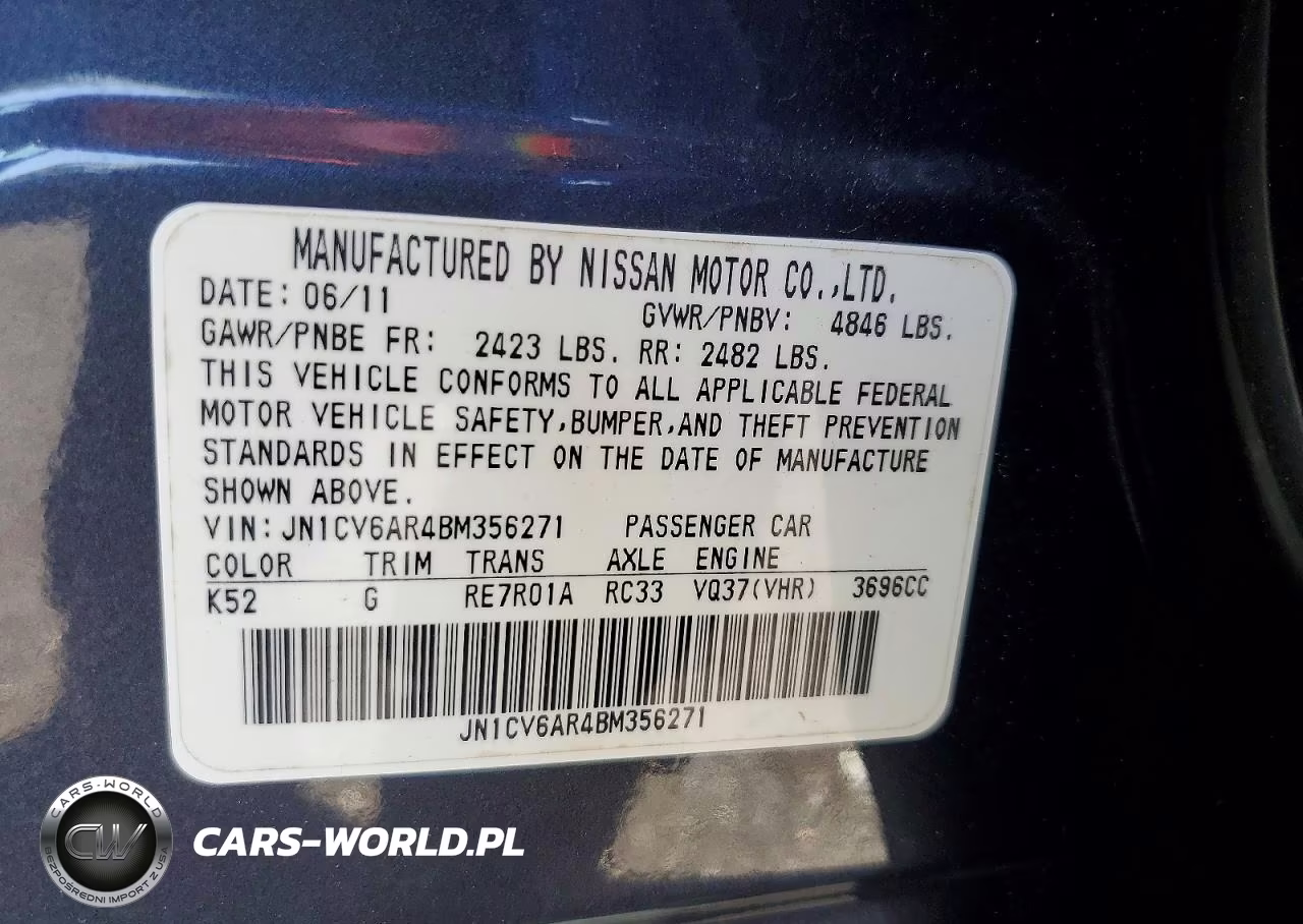 2011 Infiniti G37 Sedan X VIN:JN1CV6AR4BM356271 - 12