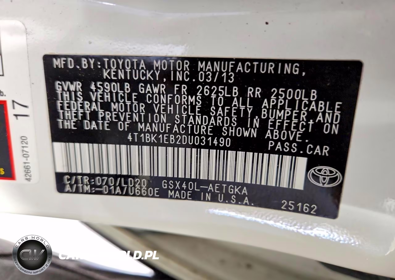 2013 Toyota Avalon Xle VIN:4T1BK1EB2DU031490 - 12