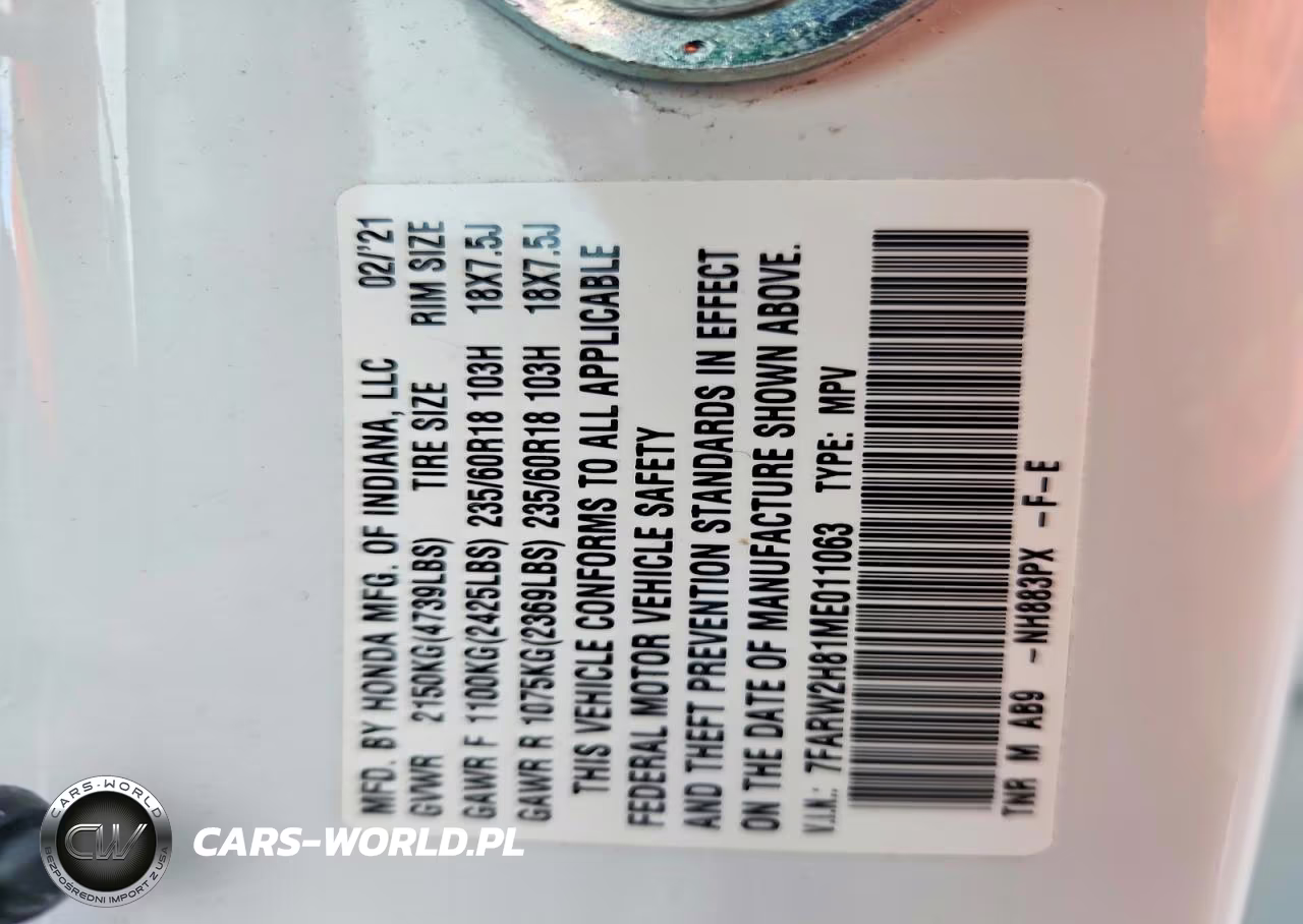 2021 Honda Cr-V Exl VIN:7FARW2H81ME011063 - 13