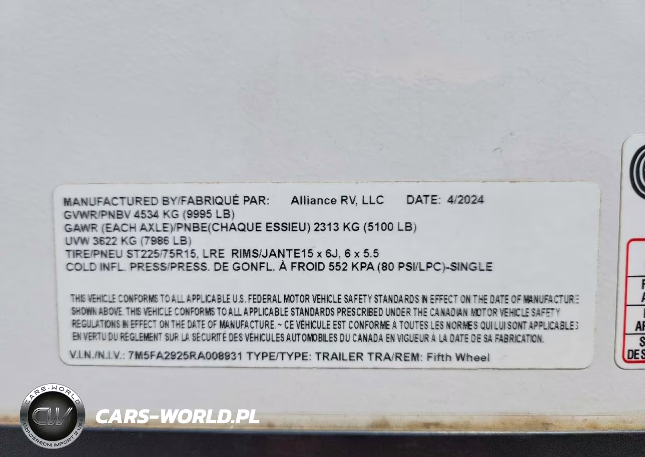 2024 Alliance Camper VIN:7M5FA2925RA008931 - 10