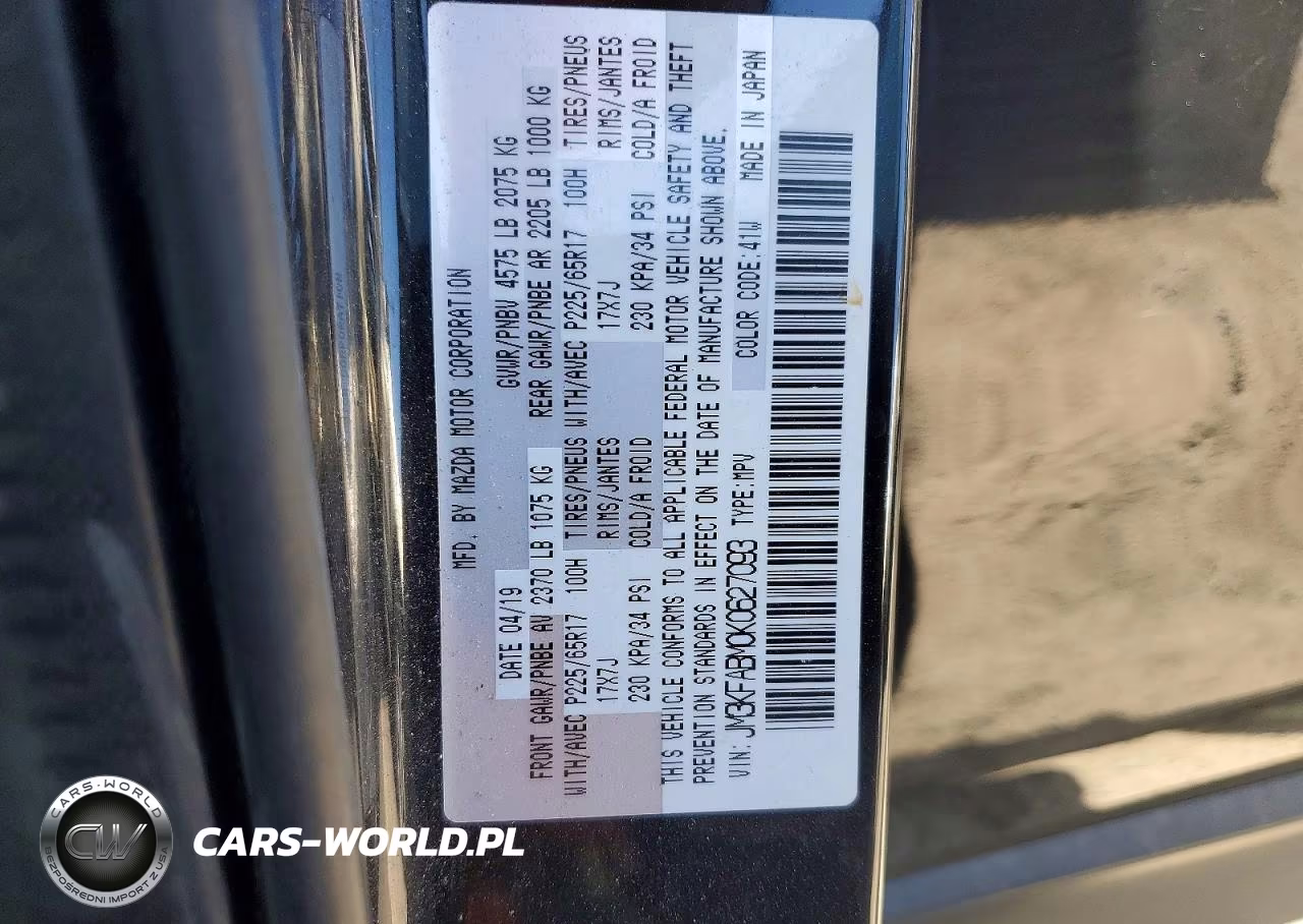 2019 Mazda Cx-5 Sport VIN:JM3KFABM0K0627093 - 12