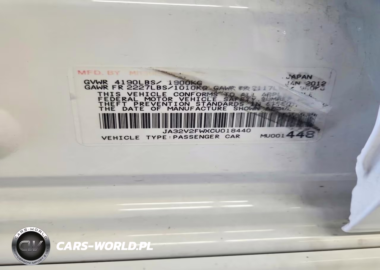 2012 Mitsubishi Lancer Se VIN:JA32V2FWXCU018440 - 12