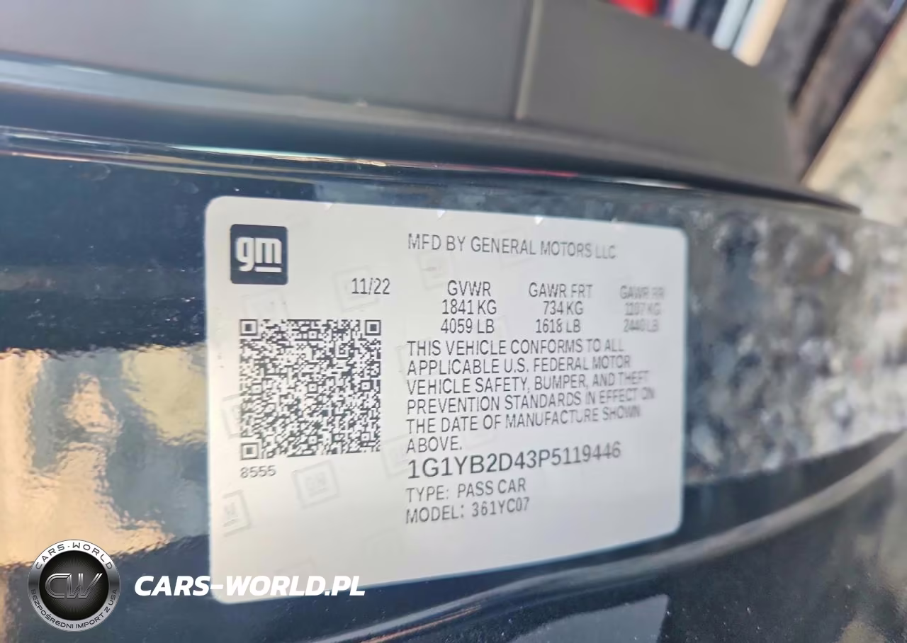 2023 Chevrolet Corvette Stingray 2Lt VIN:1G1YB2D43P5119446 - 12