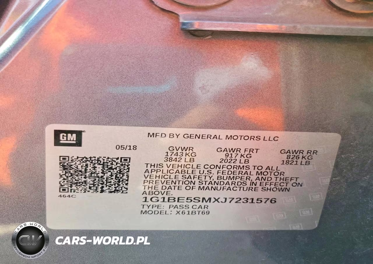 2018 Chevrolet Cruze Lt VIN:1G1BE5SMXJ7231576 - 12